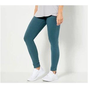 Denim & Co. Active Regulars Duo Stretch Legging with Wide Waistb Dark Slate,3X
